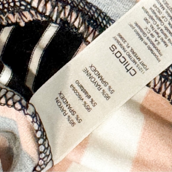 Chico's Striped Tunic in Black, Gray, and Pink - Picture 6 of 7